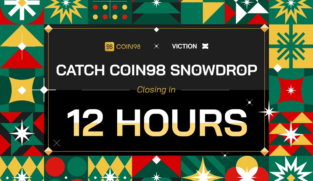 coin98_wallet's tweet photo. 🚨 Attention! This is the LAST CALL for #Coin98Snowdrop ❄️
Don't let the winter wonder fade away – this is your final chance to join the enchanting adventure! 🌬️✨ Let’s dive into our challenges, embrace the festive spirit, and elevate your journey with Coin98 Super Wallet. Remember, you can participate in EVERY CHALLENGE to skyrocket your chances of winning the frosty rewards up for grabs.
The event closes at 23:59 (GMT+7). Hurry, the snowdrop awaits, and the $2,245 rewards are calling your name! ❄️🎁