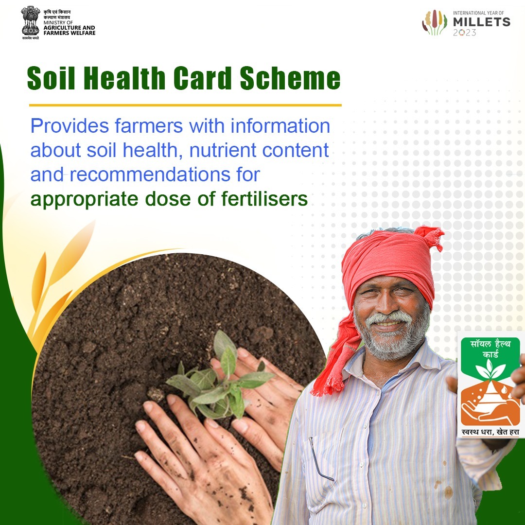 AgriGoI's tweet photo. The soil health card provides tailored recommendations that enable farmers to apply fertilizers and other inputs precisely, enhancing soil fertility.

#agrigoi #soilhealth #SHCs #fertilization  #organicfarming #smartfarming #aatmanirbharkisan https://t.co/l0ciKwvJb0