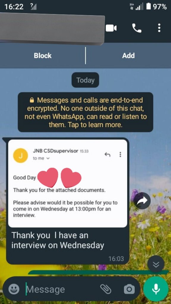 Ephraim_Snr's tweet photo. #Ad Revamp your CV to attract recruiters
Only R25 for the unemployed and R50 for the employed. CV + Cover letter R90
Dm, call or WhatsApp: 073 330 8330
Mihlali Leeroy Somizi #ARSvWHU AFCON West Ham Broos Bafana Bafana Spurs https://t.co/eDQI8Zll3l