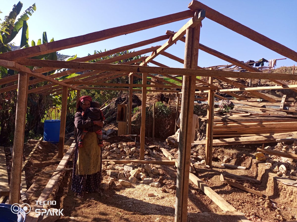 Out of 250 houses in Rukum Paschim Sani Bheri-4 , Triveni Ward No. 9 and 10, about 50 houses have reached the stage of completion of the first phase by 28 Dec.2023.