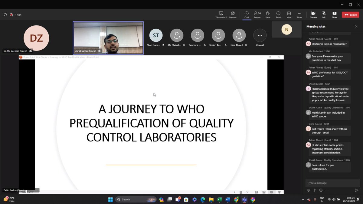 IBBPS_DUHS's tweet photo. An insightful webinar conducted "A Journey to WHO Prequalification of Quality Control Laboratory" with Zahid Sarfraz, QMS Manager at DTL Lahore.

you can see our recorded webinar on.
Facebook: https://t.co/nSQeBxCs4s

Youtube: https://t.co/8QUnSX8q0h
#IBBPS #DUHS #Webinar #WHO https://t.co/Nw3IG73MjL
