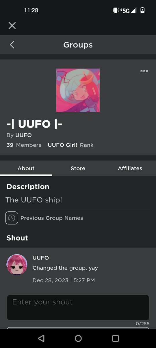 spaceknife234's tweet photo. So I have a r0bl0x group apparently, so I made it UUFO themed to go with my avatar and stuff, feel free to join the group, but I'm not expecting friend requests https://t.co/QDs8McFuO1