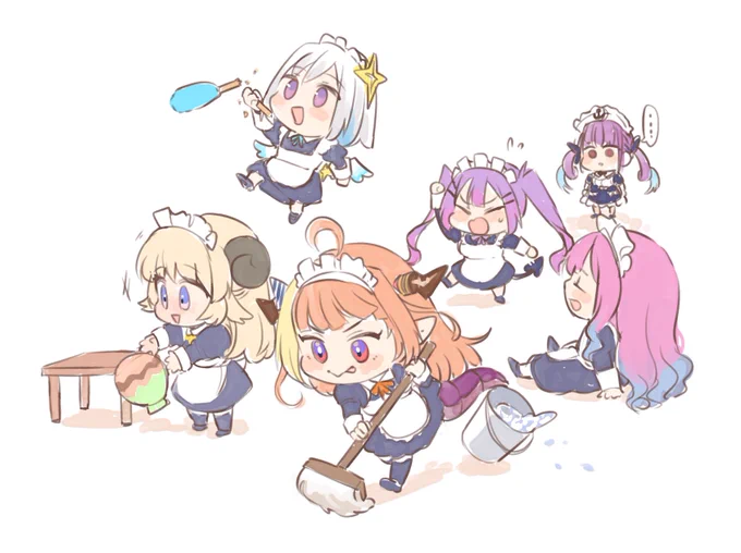 大掃除 #つのまきあーと #かなたーと #みかじ絵 #TOWART #ルーナート