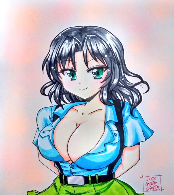 青師団エル隊長色紙描きましたスペースに展示してますので、良かったら見に来てください何気にエル隊長フルカラー初w 