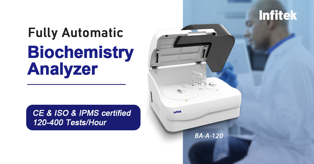 InfitekBio's tweet image. Effortlessly analyze biological samples with infitek Fully Automatic Biochemistry Analyzer, BA-A-120—Constant 120 test / hour with double reagent. Simplify lab operations!
#BiochemistryAnalyzer #infitek