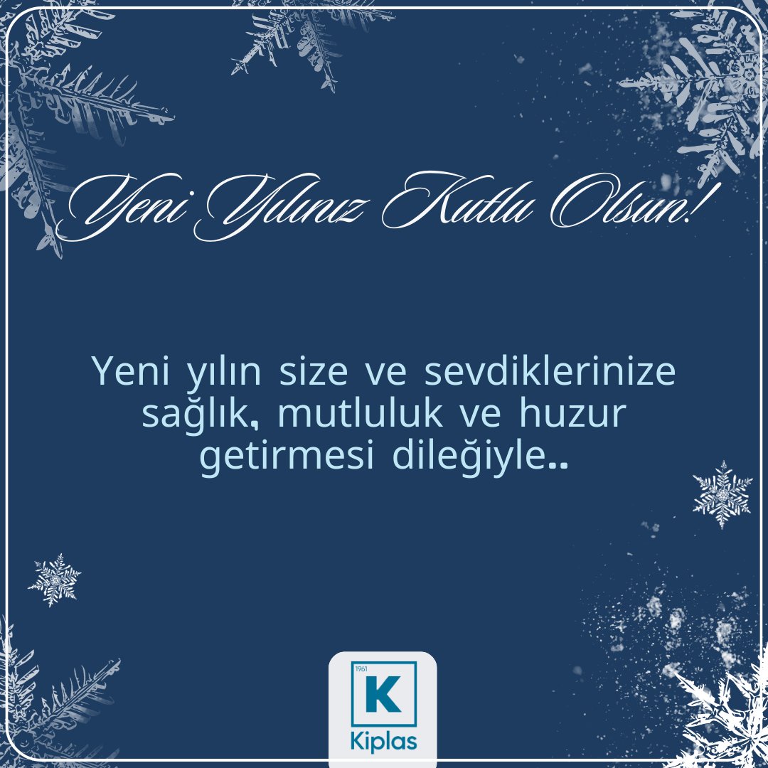 Yeni yılın size ve sevdiklerinize sağlık, mutluluk ve huzur getirmesini dileriz. Yeni yılınız kutlu olsun!