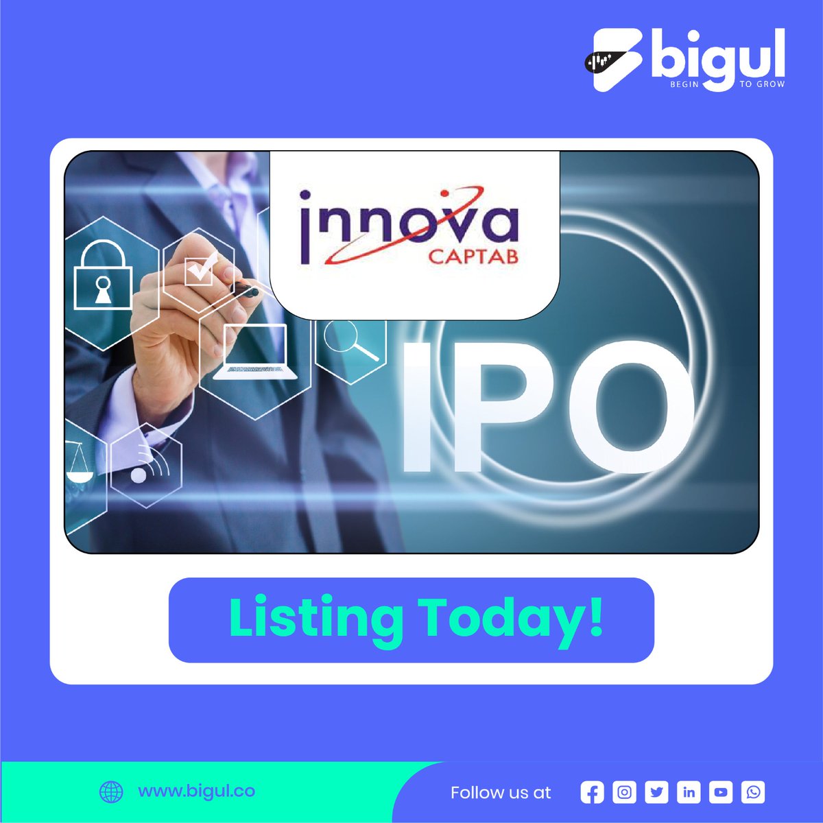 Bigul_trading's tweet photo. 🌟 Exciting news! #InnovaCaptab's grey market premium is up by 7% before its stock market listing today! 🚀 The IPO was a hit, oversubscribed 55.26 times. 📈
Details👇
https://t.co/kIGUl4jC9c

#InnovaIPO   #InnovaCaptabIPO #IPOAlert #IPOs #IPOListing https://t.co/X6iqW2kms9