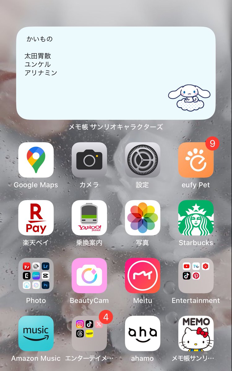 mmmmnyan23's tweet photo. ホーム画面に置けるサンリオのメモアプリ知ってるー？！ガチャ（無料）で新しいキャラとかgetできるしウィジェットの背景色も文字色も変えられるよ𓂃꙳⋆ ˖💎 かわいい https://t.co/LXYqBvPXuL