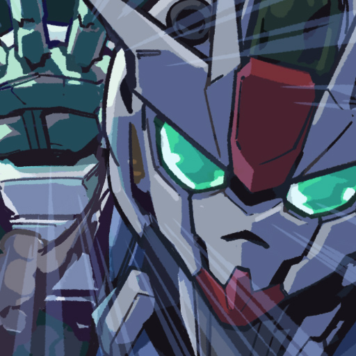 robot mecha no humans solo green eyes v-fin close-up  illustration images