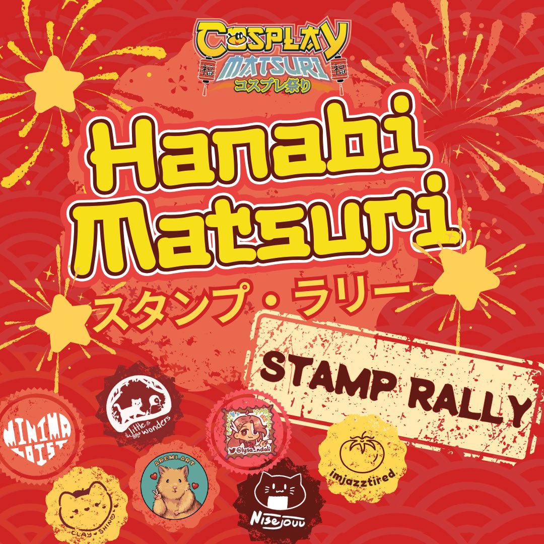 Start your #CosplayMatsuri2023 day 2 by joining Hanabi Matsuri Stamp Rally! 🌟🎆🎇