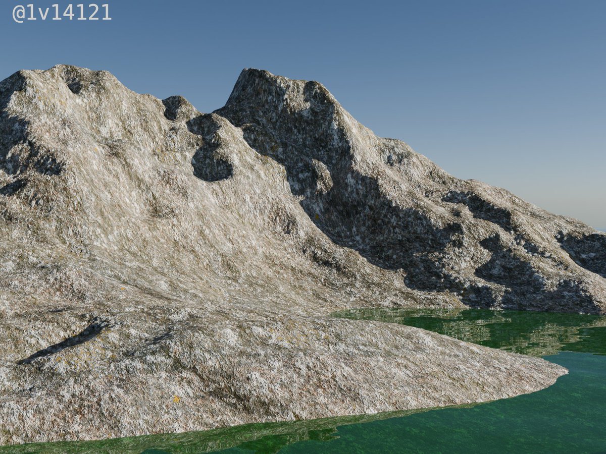1v14121's tweet photo. 自然の風景を作りました⛰️ #b3d 
参考元▶️ artist Bさん YouTube "Blender landscape addon tutorial, free generator for making landscape terrain 3D model" https://t.co/u7ETjstlwT