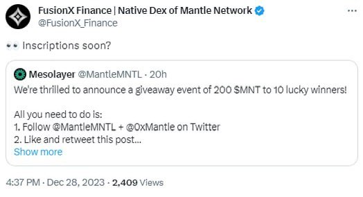 MantleMNTL's tweet photo. 💡Did you know that?💡

Besides the official Mantle token bridge, you can also bridge your tokens through DEX and CEX platforms.

Here are some DEX and CEX platforms that support the bridge feature for $MNT tokens:

✅ CEX
- @Bybit_Official 
- @MEXC_Official 

✅ DEX
- @symbiosis_fi 
- @izumi_Finance 
- @xyfinance 

Follow these steps to deposit your funds into the Mantle network from Symbiosis Finance:

1. Go to https://t.co/zPoitIQLeO
2. Select the chain where your funds are located (ETH/ARB/OP/LINEA etc.)
3. Choose $MNT in the Mantle network as your transfer location.
4. Click "SWAP"

Now you can use your $MNT to mint your very first inscription in Mesolayer! 🤑🚀💰

#Mantle #Mrc20 #brc20 
@FusionX_Finance @0xMantleEco @mantledaily_  @0xMantle