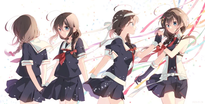 #今年も残りわずかなのでお気に入りの4枚を貼る今年もたくさん時雨ちゃんが描けて嬉しかったです!そして見てくださりありがとうございました!! 