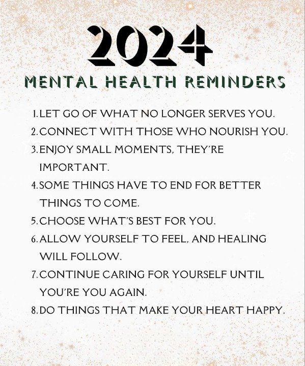 mebetter407's tweet photo. 2024 Mental health Reminders...

#calmvibe #newyeargoals #mentalhealthmatters #meditation https://t.co/0JFUNcoDnN