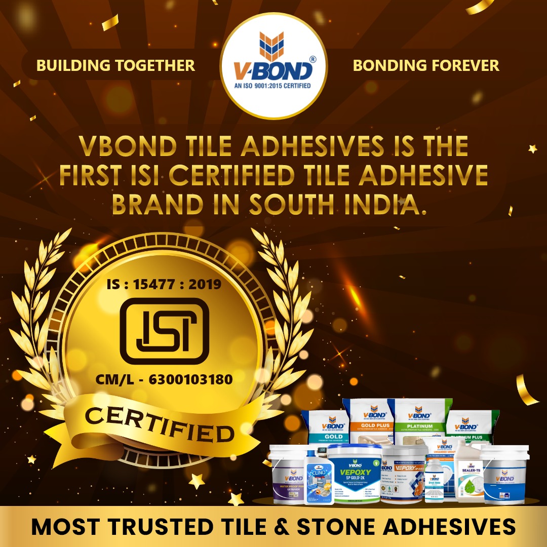 Transforming dreams into reality with VBond Tile Adhesive – South India's pioneer in ISI Certification for unparalleled quality! 🏆✨ #vbondinnovates #tileadhesiveexcellence #isicertified
#VBondInnovates #TileAdhesiveExcellence #isicertified #isiquality #vbondadhesive #vbond