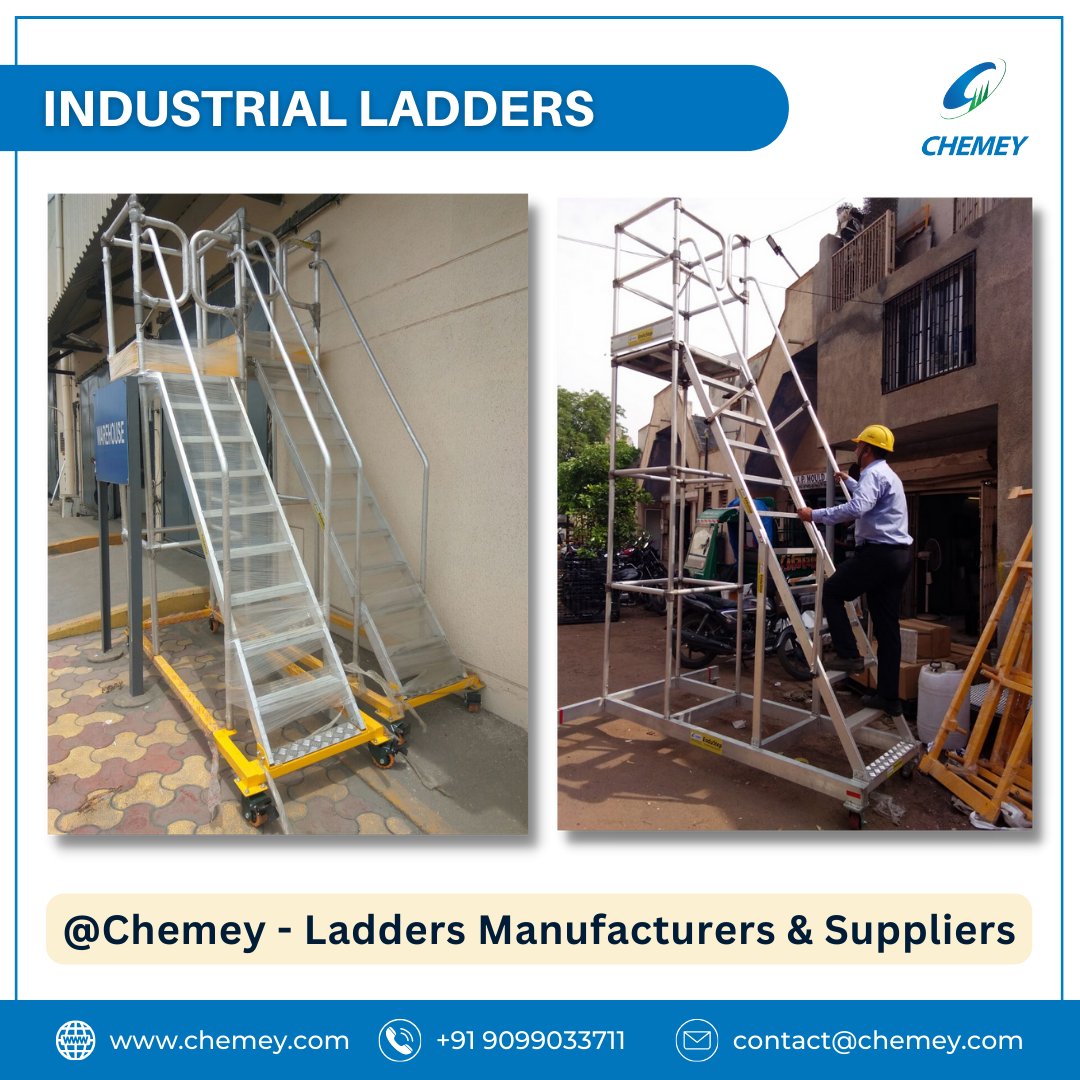 Elevate Your Workspace with @Chemeyindia #IndustrialLadders!

🔍 Browse the Collection: chemey.com/industrial-lad…
📞 +91 9099033711
✉️ contact@chemey.com

#Ladders #AluminumLadders #PlatformLadders #ExtensionLadders #FoldingLadders #WorkSafety #SkymasterLadders #SelfSupportLadder