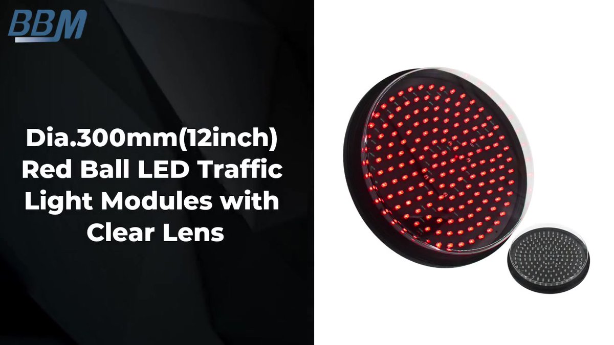 BBMTechnology's tweet image. Our Customized Dia.300mm(12inch) Red Ball LED Traffic Light Modules with Clear Lens manufacturers From China is your ideal choice. bbmled.com/products-detai… #trafficlightcontroller