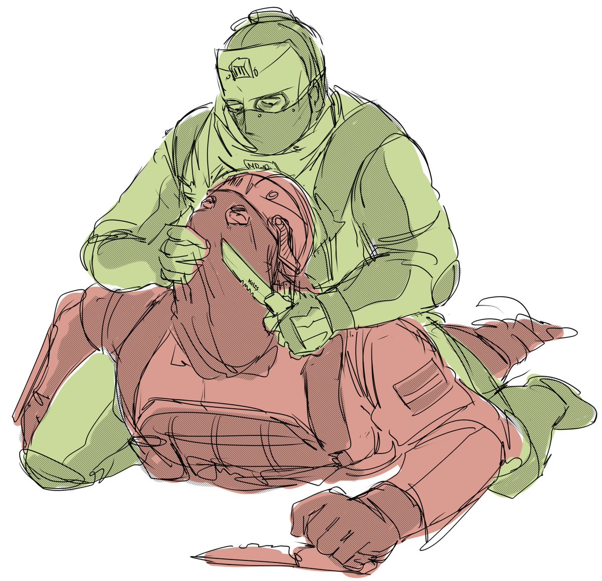 SH4RKD0GG0's tweet photo. Scrapped commission sketch, the person chose another one heheh #CallofDuty #cod #König #Nikto https://t.co/a2NPn1Lrw2