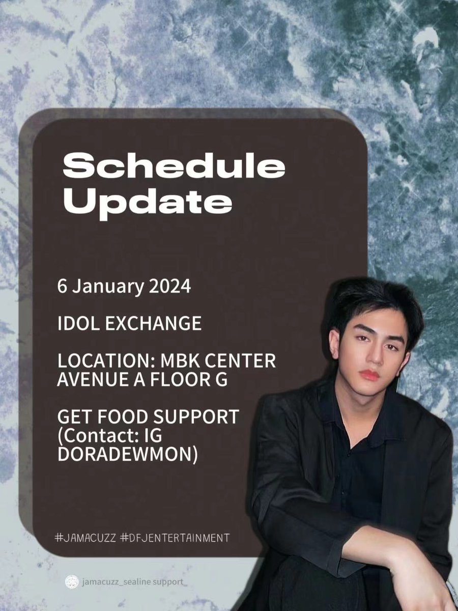 jamacuzzsealine's tweet photo. JAM'S SCHEDULE UPDATE
📆06/01/2024
📍MBK Center Avenue A Floor G
🍽️Food Support: @doradewmon69
✉️Further details: @DFJent
#DFJENTERTAINMENT
#JAMACUZZ https://t.co/7Svmfq8r6O