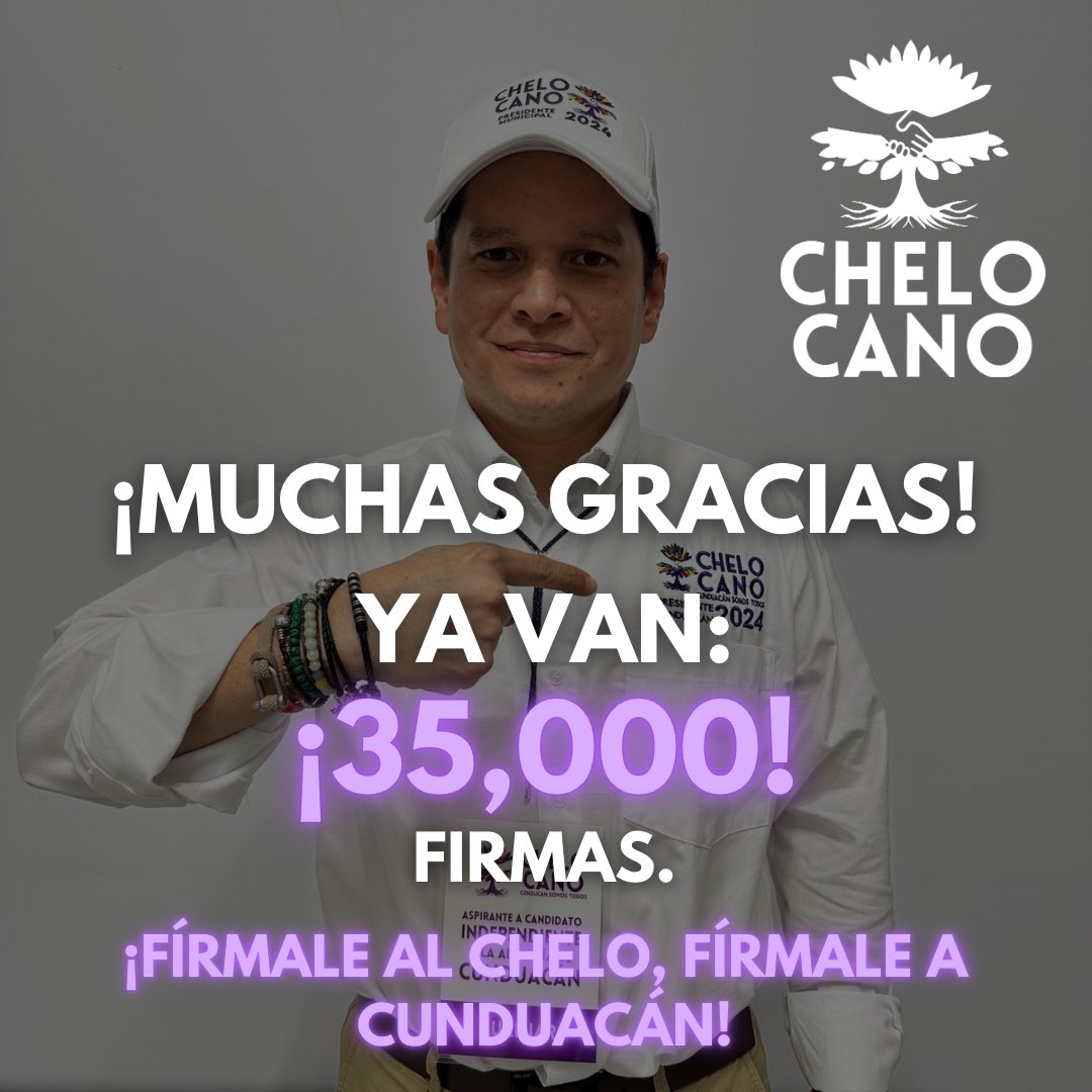 cheloocano's tweet photo. Muchas gracias queridos paisanos; hoy ajustamos 35 mil firmas. Lo equivalente a casi la mitad de lo que entra en el estadio azteca, de ese tamaño es la confianza que la gente ratifica a la hora de firmarnos. 🎉
 
@elcheliito https://t.co/rRzC0r4yF0