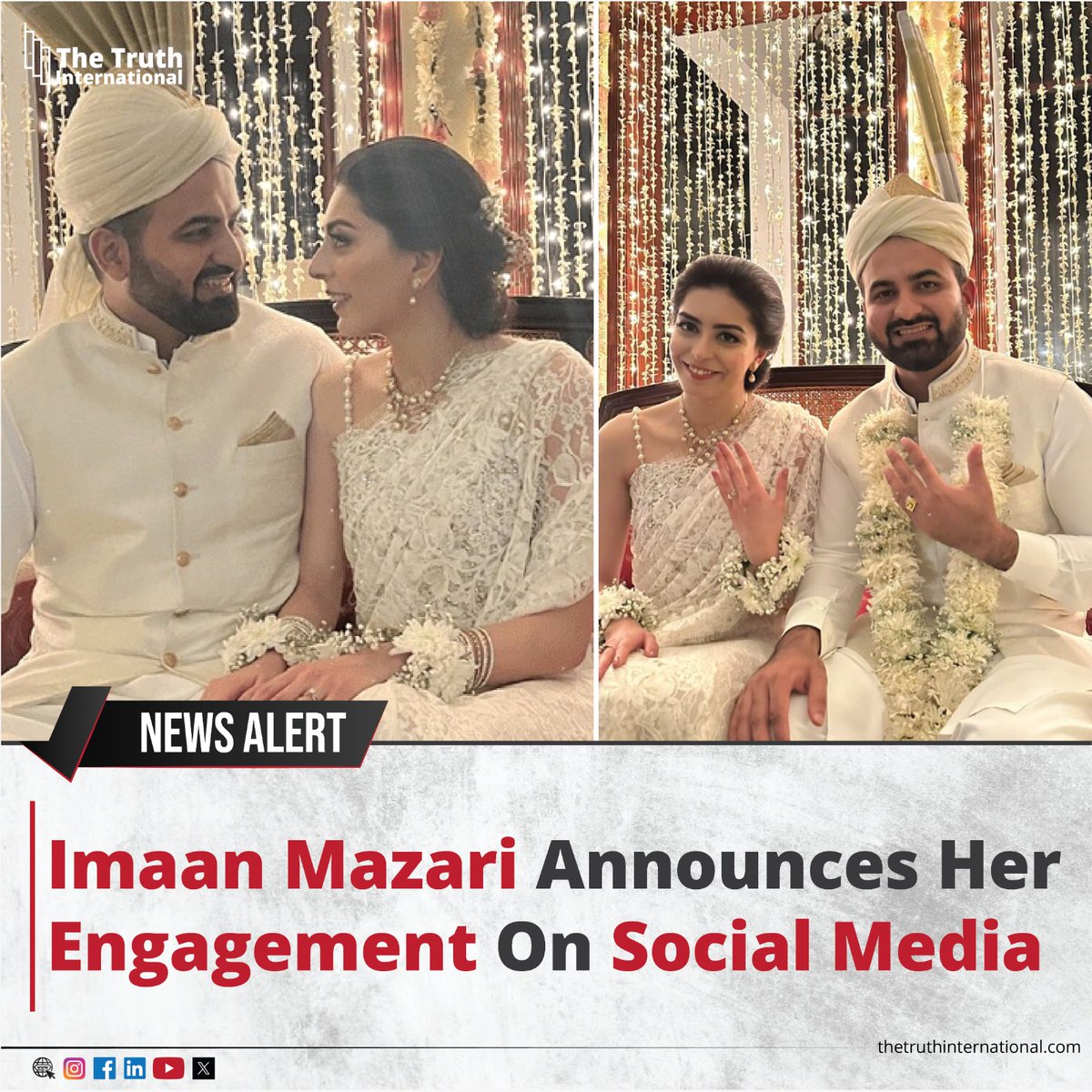 ttimagazine's tweet image. Imaan Mazari Announces Her Engagement On Social Media

For Detail
thetruthinternational.com/latest-updates…

#Imaan #mazari #social #media #engagement #tti #thetruthinternational #ttimagazine