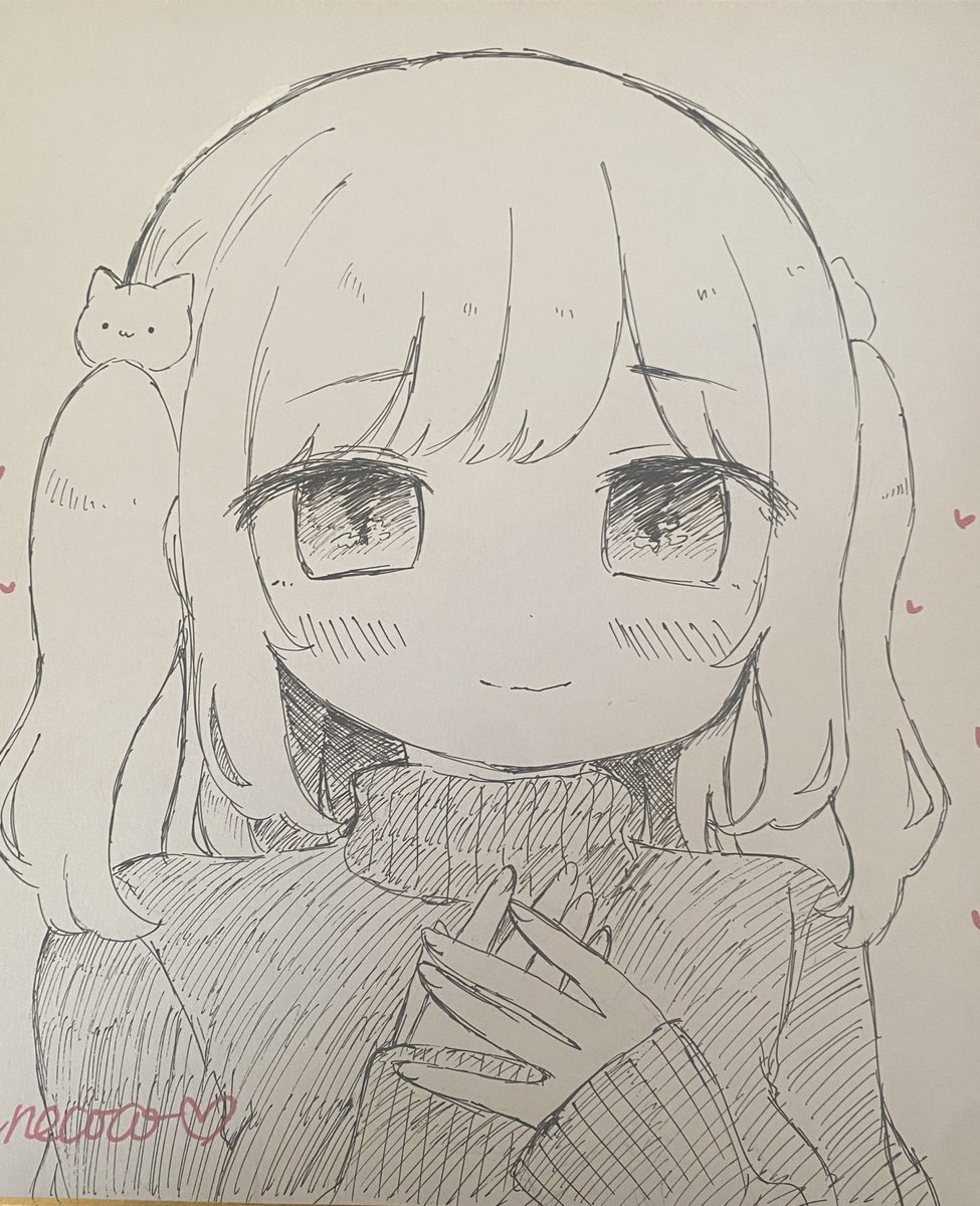 冬コミ色紙🐈(餡ねここちゃん編)
