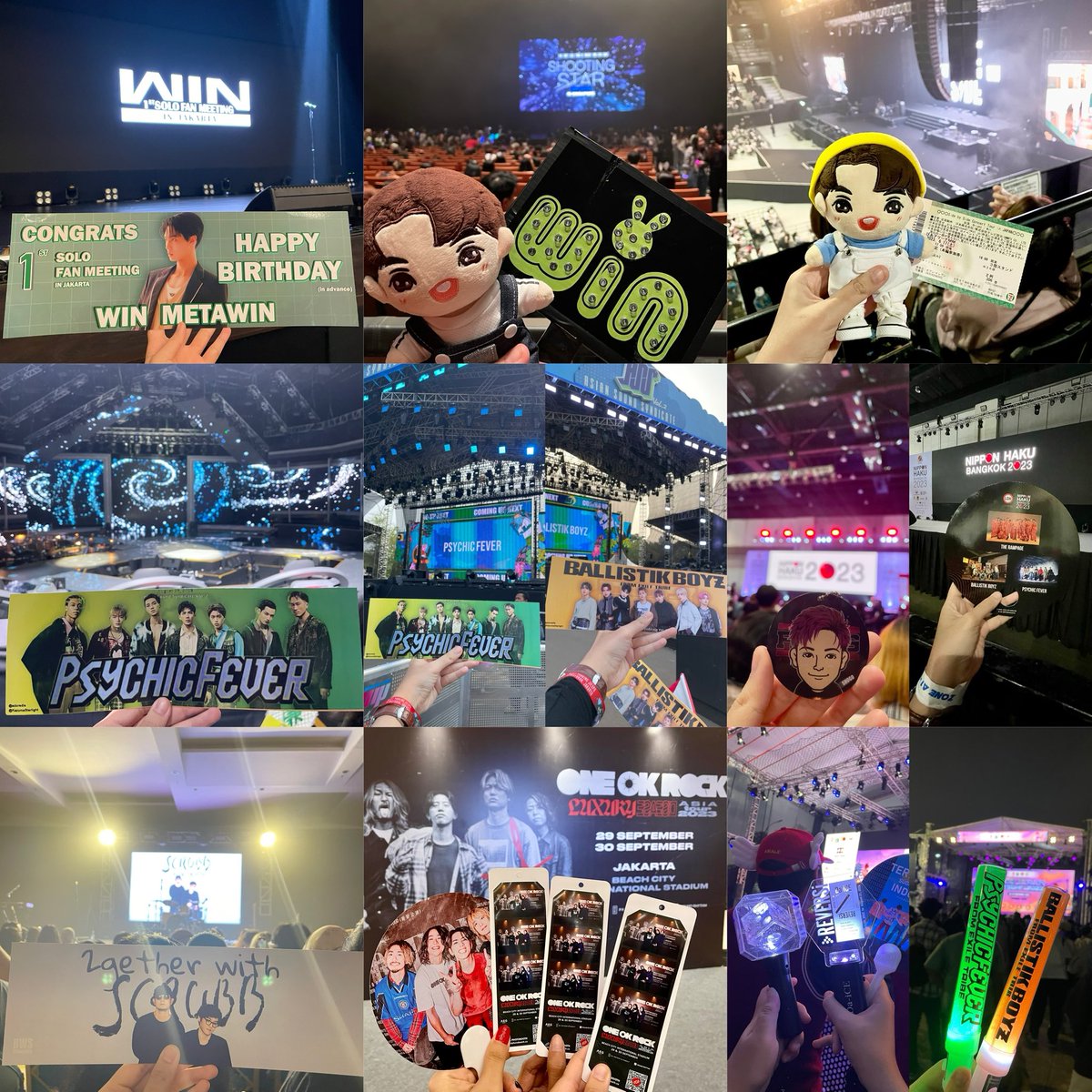 nantoqa's tweet image. 🤍【 2023 FANGIRL RECAP 】🤍

02/11 #Win1stFMJKT 🐰
03/11 #ShootingStarinSingapore 💫
06/17 #BrightWinSBSTour2023inJP ⚡️
08/26 #DAA 💃
08/27-28 #ASSVol2 🔊💚🧡
09/1-3 #NIPPONHAKUBANGKOK2023 🇯🇵🇹🇭
09/23 #SCRUBBinJakarta 👬
09/30 #OORinJakarta2023 🎸
11/18-19 #JJM2023 🎲💚🧡