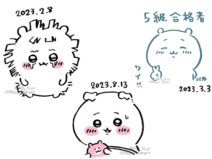 今年のちいかわ 個人的好きなシーンTOP3 〜ちいかわ編〜  1位散切り頭になっちゃった 2位モモンガに助けてもらえたけど耳伸びてるとこ 3位『以外』という悪夢  #ちいかわファンアート