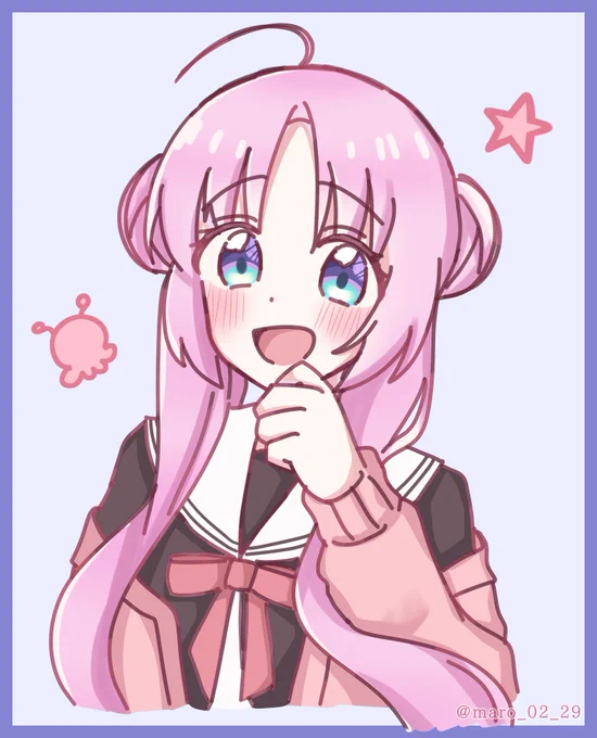 ユウちゃん!! 照れ顔じゃないバージョン #星屑テレパス #明内ユウ #星テレ #ボナヴー配信 #イラスト