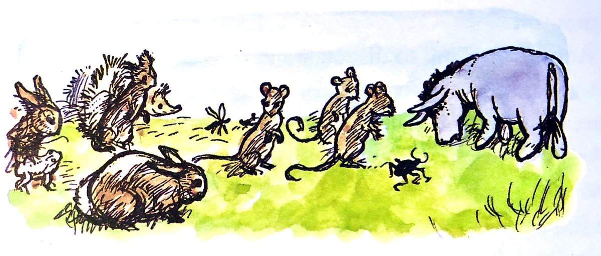 There seemed to be even more of his friends-and-relations about than usual this morning. Rabbit nodded to a hedgehog or two, said “Good morning, good morning,” importantly to some of the others, and “Ah, there you are,” kindly, to the smaller ones. ~A.A.Milne #Family #twixtmas