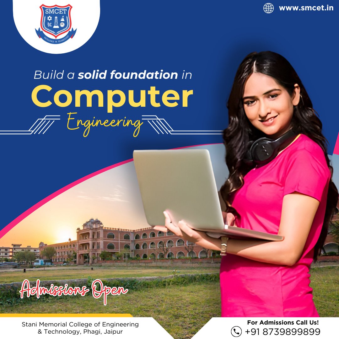 smcet_phagi's tweet photo. At Stani Memorial College of Engineering &amp; Technology, we offer a hands-on learning experience in computer science.

🔗 https://t.co/uskwXtTvky
📞 +91-8739899899
📧 smcet@iirm.ac.in

#ComputerScience #SMCET #EngineeringCourses #EngineeringCollege #BtechProgram #Engineering https://t.co/taE6it9aDq
