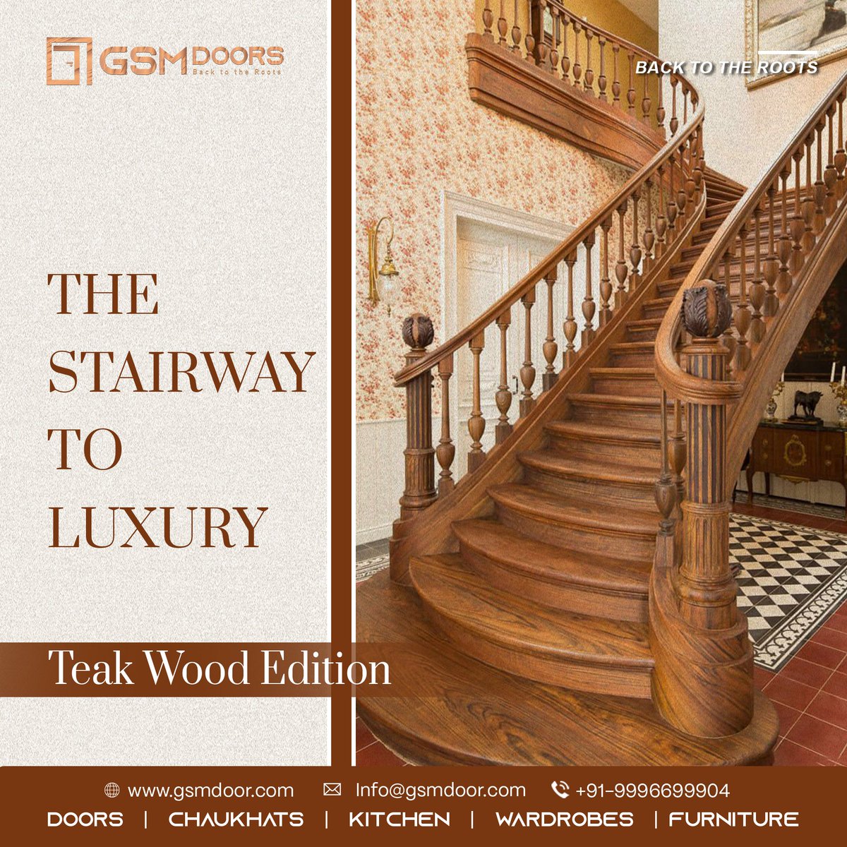 Ascend the stairway to luxury with our GSM teak wood edition doors – elegance redefined...

Call us: +91 9996699904

Visit us: gsmdoor.com

#GSMdoors #teakstairs #stairs #teakwoodstair #woodenstairs #homedesign #teakfurniture #staircase #interiordesign #furniture