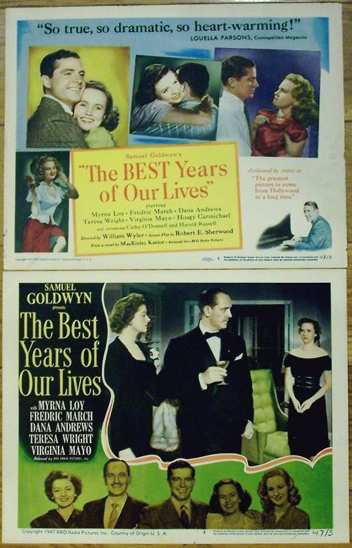 FrankMalfitano's tweet photo. ANOTHER 100 FILMS I LOVE (IN NO ORDER) 26: Beautifully made 1946 #SamGoldwyn production directed by #WilliamWyler about #WWII vets readjusting to civilian lives, deeply moving with great cast #RobertSherwood ✍🏻 #GreggToland 🎥 #FredericMarch #MyrnaLoy #DanaAndrews #TeresaWright https://t.co/U1Uy5IZ5Vt