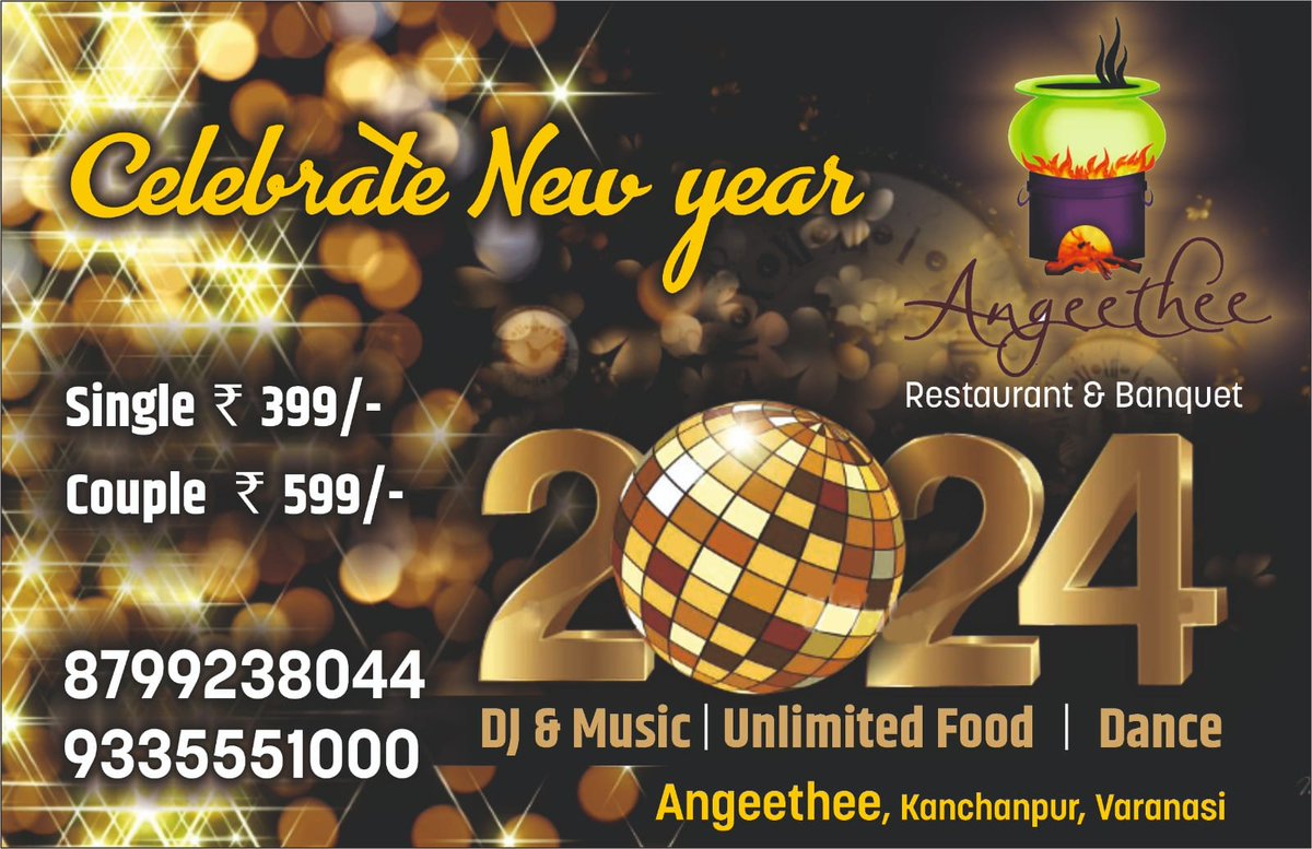 angeetheefood's tweet photo. NEW YEAR NIGHT'
 🥳🥳🥳🥳🥳🥳
CELEBRITY PLAN 
🪩🪩🪩🪩🪩🪩
🤩🤩2024🤩🤩
😍😍😍😍😍😍
DJ MUSIC 🪩
UNLIMITED FOOD🍱
DANCE 💃🏻🕺🏻👯‍♂️
😵😵😵😵😵😵😵
DON'T WEST THE TIME 
BOOKING NOW 
8799238044 🎟️
9335551000 🎫
🤯🤯🤯🤯🤯
🔶THE VILLAGE OF ANGEETHEE
#thevillageofangeethee #newyear https://t.co/9wGSGcQXvJ