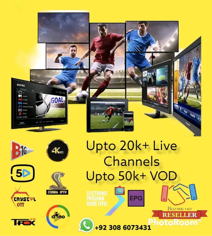 IPTV Subscription Available
Wa.me/+03359969389
💯No buffering issue
🔴Without VPN
🙅All devices support
⚽All sports channels
📺All movies
✅All PPV Events