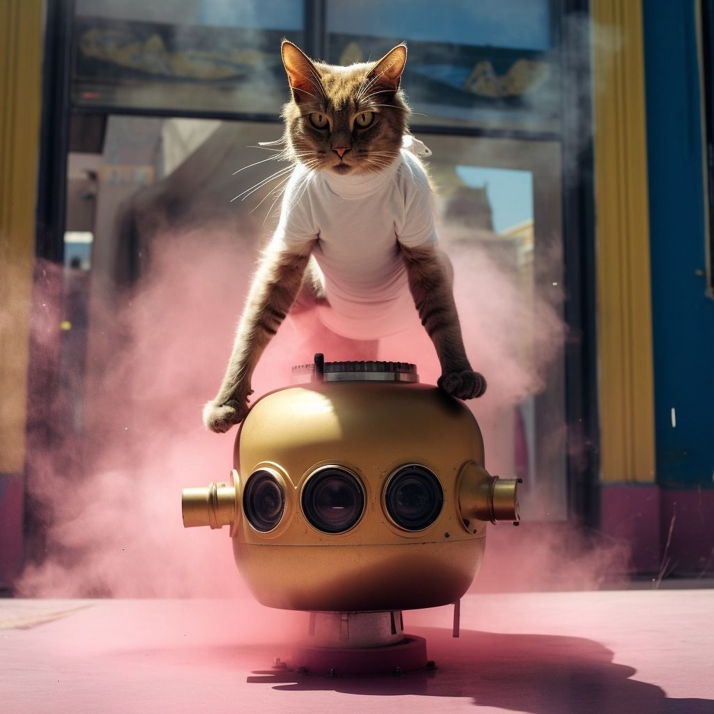 wunderkuh's tweet photo. “Hovercat”
#ai #aiart #aidesign #futurecore #futuristic #creativeexperiments #graphicdesign #surreal #midjourney https://t.co/4ylLHyGHCh
