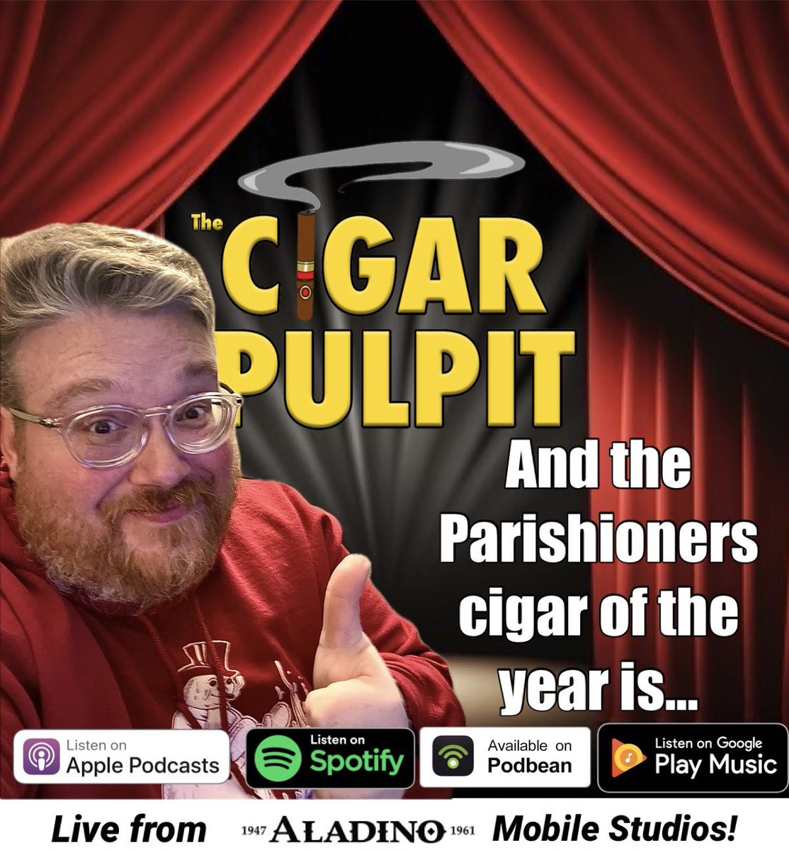 CigarPulpit's tweet photo. NEW EPISODE! Nick announces the Parishioners’ pick as the top cigar of 2023! He’s joined by a special guest to discuss the honor and what we can expect from them in ‘24.
Listen now on Apple, Spotify, or wherever you get your podcasts. Or watch us on YouTube! #cigars #cigarpulpit https://t.co/0YmBfJRR9U