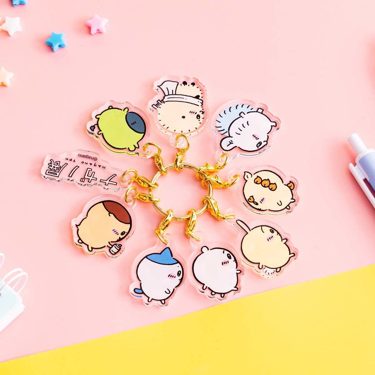 🖌️新商品🖌️ 『9連アクリルチャーム』 （#ナガノのくま たち整列