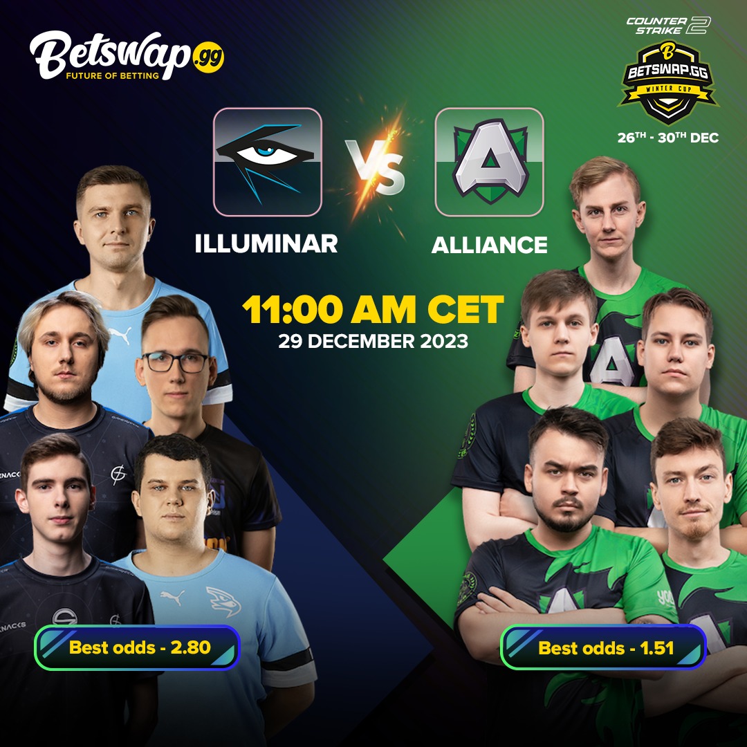 BetswapGG's tweet photo. Illuminar takes on Alliance at 11 AM CET! Who's your money on? Drop your predictions and join the #CS2WinterCup Action on https://t.co/PaUki8KLWp - https://t.co/VJFAIQUQK4
#Esports #IlluminarVsAlliance #CSGOBattle #CS2 #Counterstrike https://t.co/1zpdso6Hhc