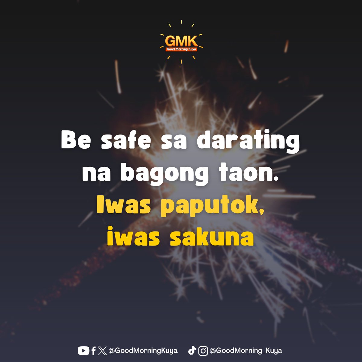 GoodMorningKuya's tweet photo. Be safe, iwas paputok sa darating na bagong taon! 🚫🎇

Source: DOH Philippines https://t.co/hiWZvBZWOm