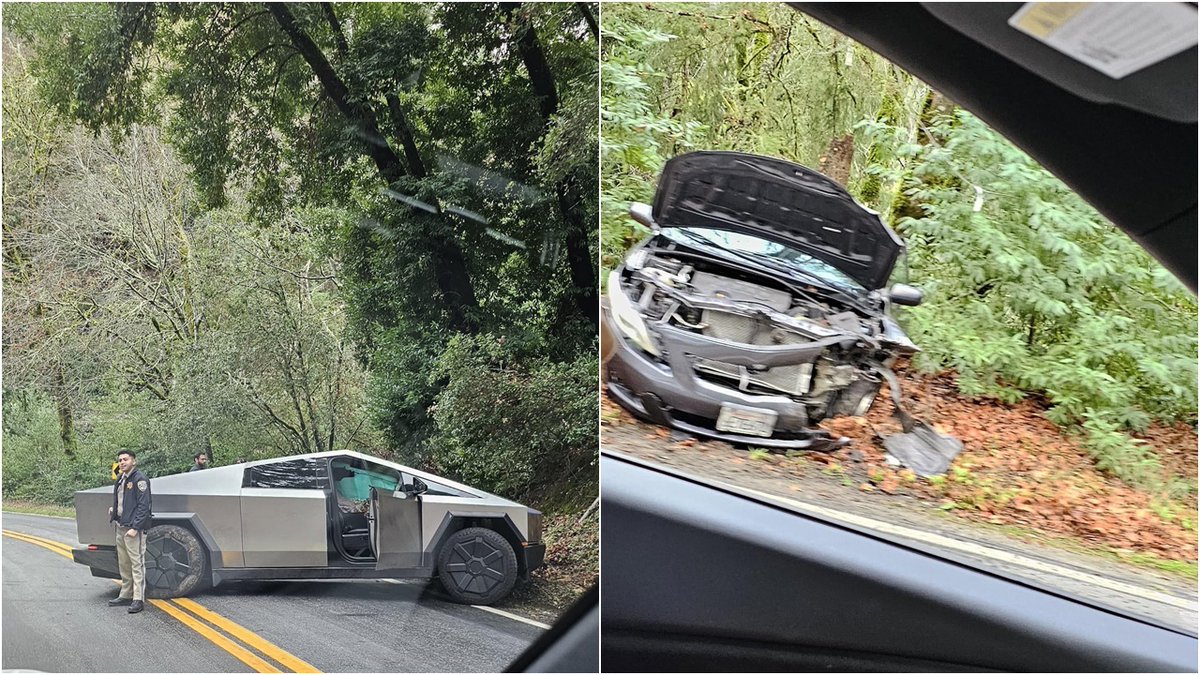 darkwebhaber's tweet photo. Cybertruck ilk kazasını yaptı.

Tesla Cybertruck ve Toyota Corolla kafa kafaya çarpıştı. https://t.co/RQ90tEBjAi