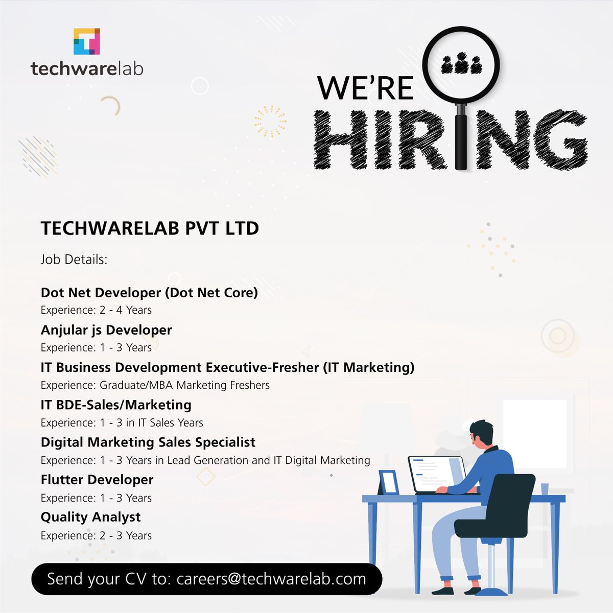Kerala IT (@kerala_it) on Twitter photo #TechwareLab at Infopark Kochi is on the lookout for talented individuals to join their team. If you've got the skills, send your resume to careers@techwarelab.com. Your next career move awaits!
#KeralaIT #ITParks #KeralaITParks #KeralaITMission #InfoparkKochi #Hiring #TechwareLab at Infopark Kochi is on the lookout for talented individuals to join their team. If you've got the skills, send your resume to careers@techwarelab.com. Your next career move awaits!
#KeralaIT #ITParks #KeralaITParks #KeralaITMission #InfoparkKochi #Hiring