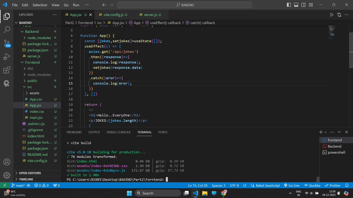 ManavRastogi17's tweet image. 🚀 Day 2 of the #BackendChallenge: Bridging the gap between frontend and backend magic!🌐Explored the art of proxies, got cozy with middleware using 'cons,' and wielded the power of Axios for seamless communication between layers. Connecting dots and building bridges! #WebDev