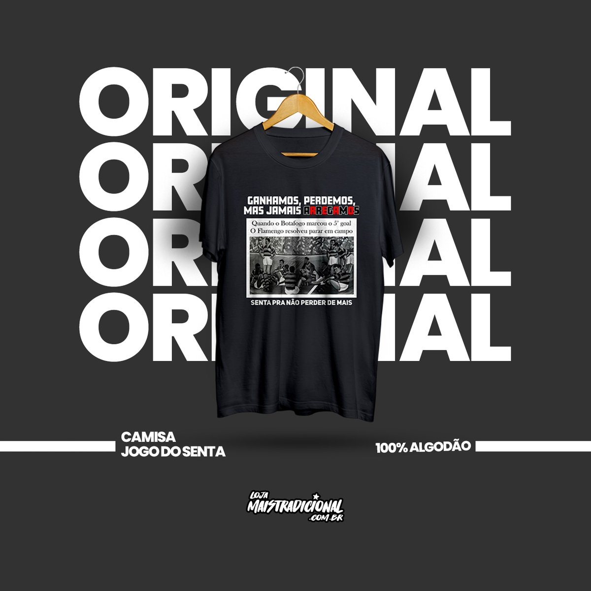 lmtradicional's tweet photo. GANHAMOS, PERDEMOS, MAS JAMAIS ARREGAMOS! 

Está no ar mais uma estampa F#D@ na nossa loja. 

Camisa 100% algodão, meia malha penteada, costura ombro a ombro... 

Qualidade é que não falta, hein. Compre já a sua! https://t.co/Q4mYMmXh51