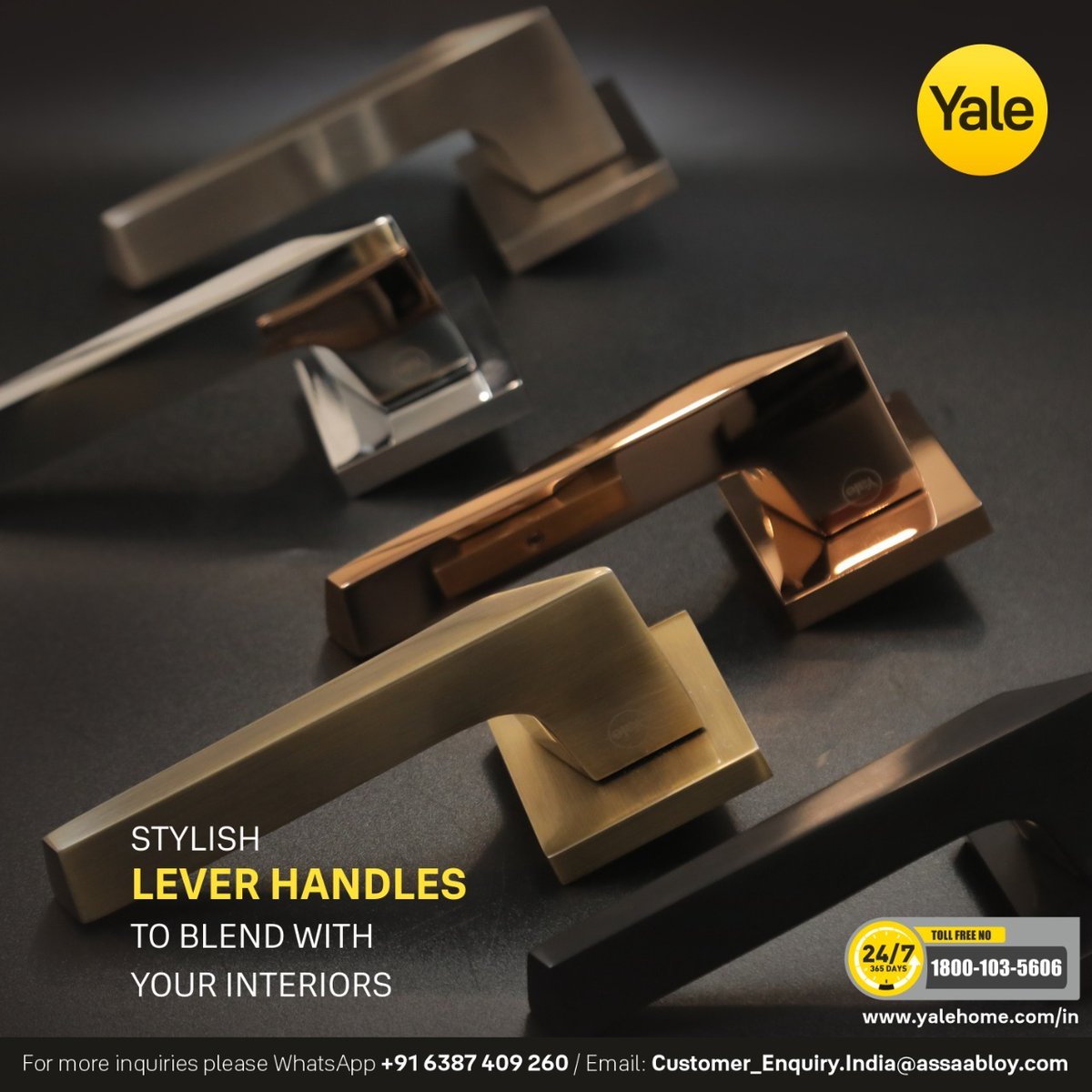 'Yale stylish #leverhandles designed to complement your interior decor.'
#Yale #AssaAbloyIndia #AssaAbloyGroup #YaleProducts #YaleHomeIndia #YaleIndiaLtd #HomeSecurityCompany #YaleHomeGlobal #YaleIndia #YaleLocks #YaleHome #YaleHandles #LeaverHandlesManufacturer #DoorLeverHandles