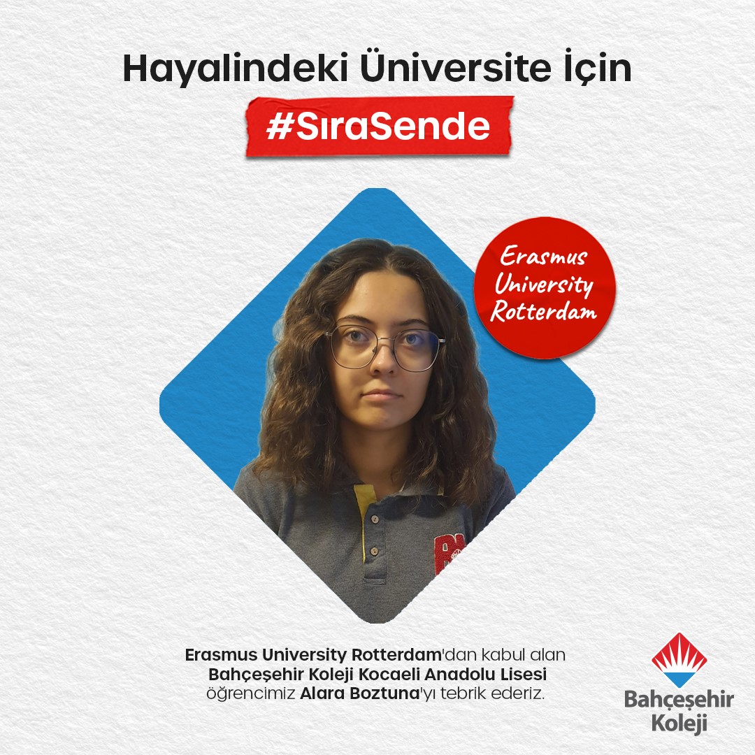 BK_Kocaeli's tweet photo. Hayalindeki Üniversite İçin #SıraSende
📷📷Dünyanın en prestijli üniversitelerinden Erasmus University Rotterdam'dan kabul alan okulumuz öğrencilerimizden Alara BOZTUNA'yı tebrik ederiz.
@mahmutkalci @orcun_baris  #bahçeşehirkoleji #bahçeşehirkocaeli https://t.co/UZ2hAmHlMV