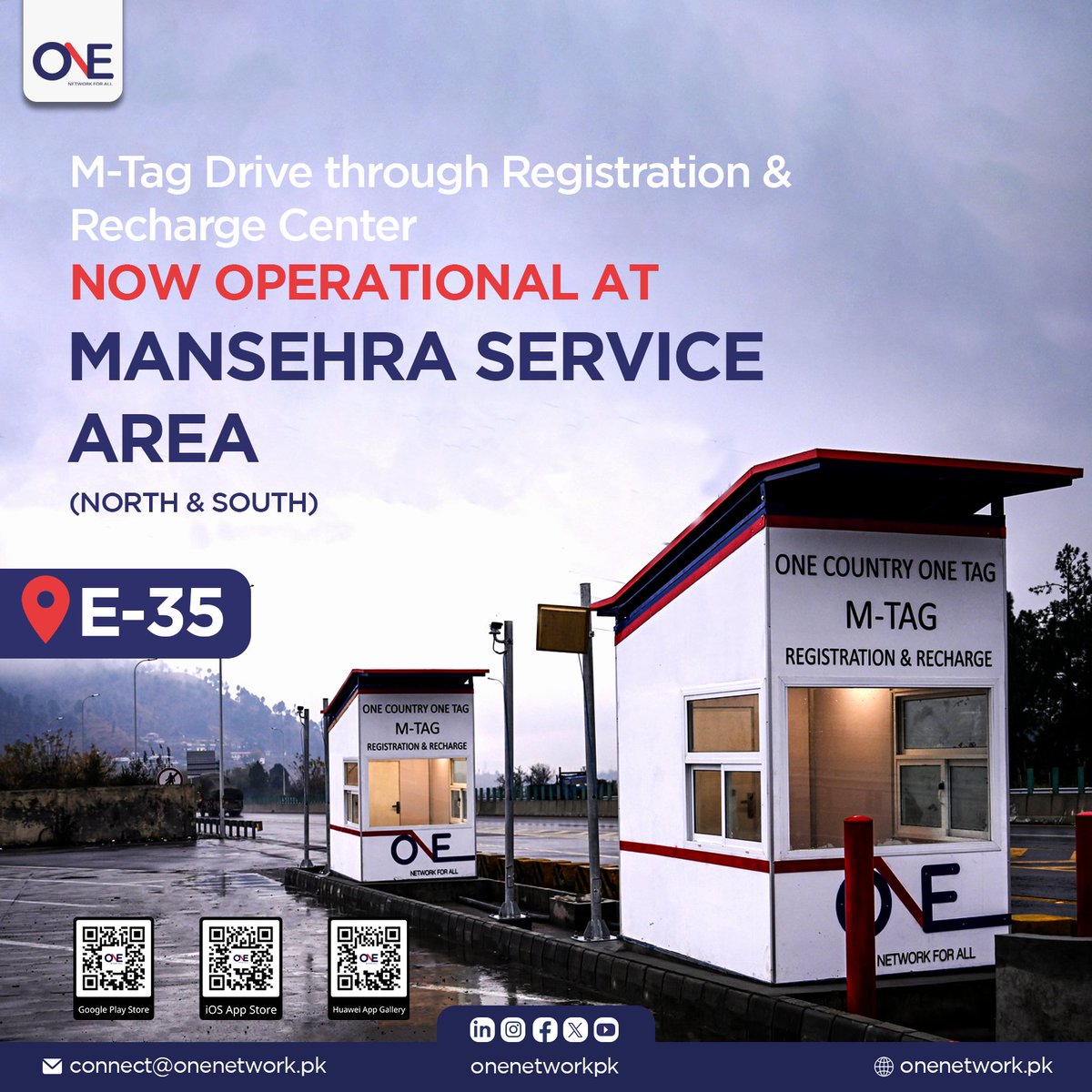 onenetworkpk's tweet photo. Exciting news for commuters! 🚗
The new M-Tag Registration & Recharge Center is now operational in Mansehra (North & South).
🕘 Open from 9 am to 9 pm for your convenience!
#QuickRegistration #MansehraMTagCenter #EffortlessCommute #Mtag #Motorway #NoMTagNoEntry #OneCountryOneTag https://t.co/RvVJjBsHEk