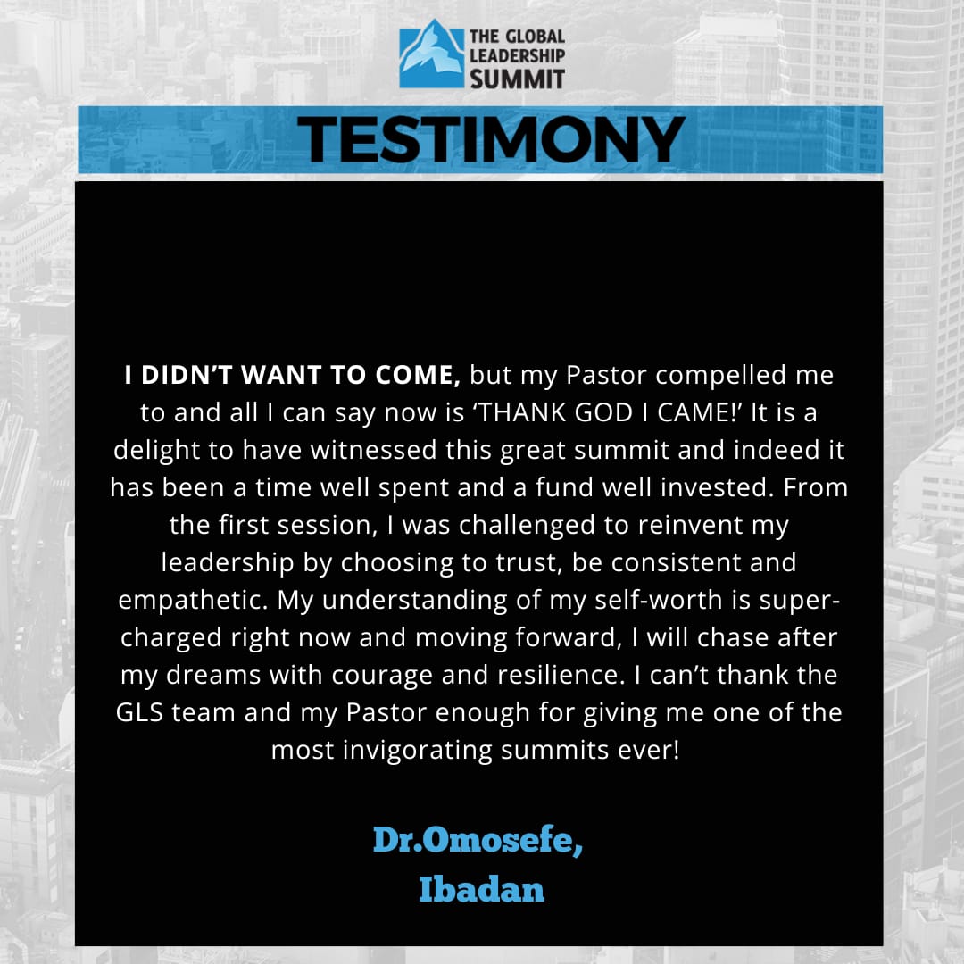 This testimony has us excited! The GLS is one summit you will NEVER regret attending. You need a taste of it to give your dreams the push into limelight. Reach out to us via +2349068038478 to register at a site near you. #glsnig #gls23 @GLNsummit @WScottCochrane