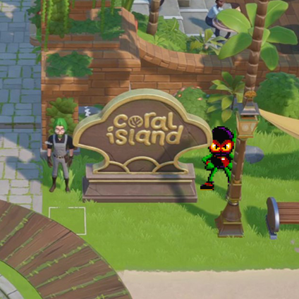 WeAreSecretMode's tweet photo. On the 5th day of gaming, Zool went to see, Scarlet Town 🧜 

Zool has made his way to @stairwaygames' @coralislandgame, he's there to collect trash and see the sights! 

#WeAreSecretMode #Zool #12DaysofGaming #CoralIsland https://t.co/VDBZyVj2tI