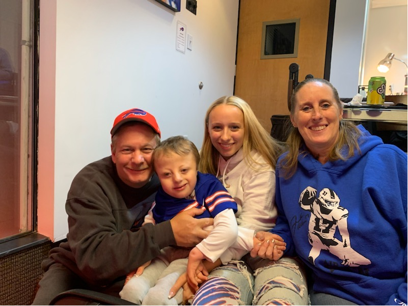 Meet Ben, a member of Stone's Buddies and a huge Bills fan - he even went as Josh Allen for Halloween! 6-year-old Ben and his family were so excited to attend a @buffalobills game together. Thank you to the Evan Wood Fund and @ewood70 for making fun outings like this possible!